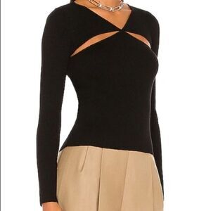 LINE & DOT
Halo Cut Out Sweater Top In Black